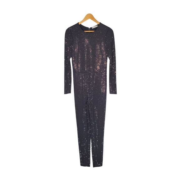 Alice and Olivia Freddie Stud Rhinestone Embellished Jumpsuit Long Sleeve Size 8 - Picture 6 of 16